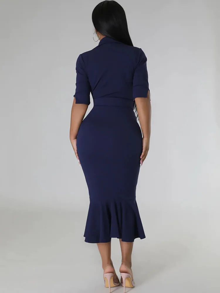 Short Sleeve V Neck Bodycon Midi Dresses