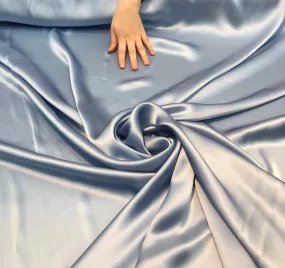 Silk charmouse 54&quot; wide    Beautiful gray blue color silk charmouse fabric sold by the yard