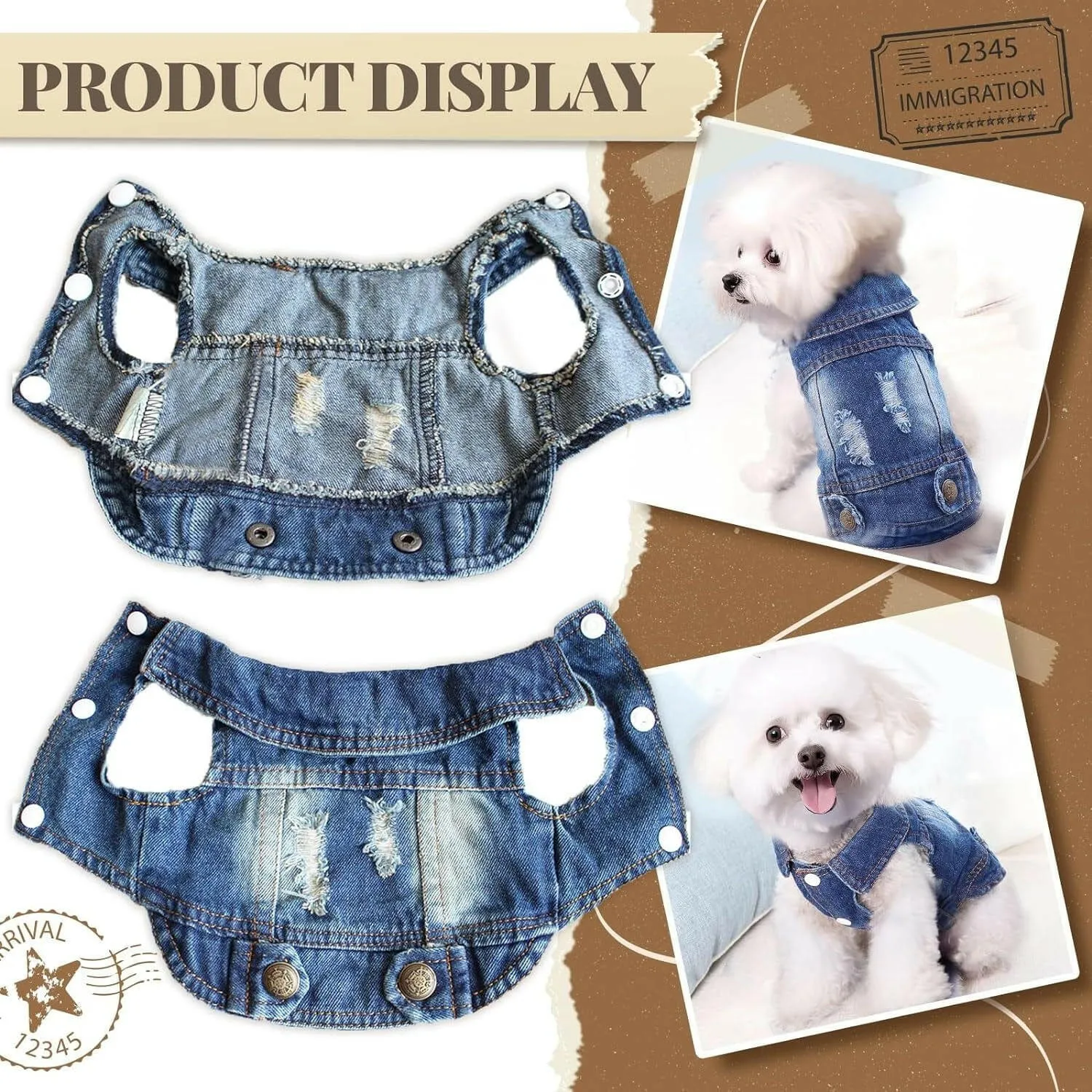 Stylish Cool Blue Denim Jacket for Small Pets