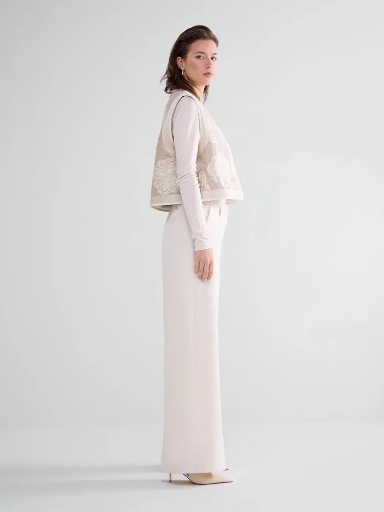 Summum Wide Leg Trousers Ivory