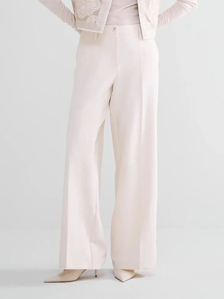 Summum Wide Leg Trousers Ivory