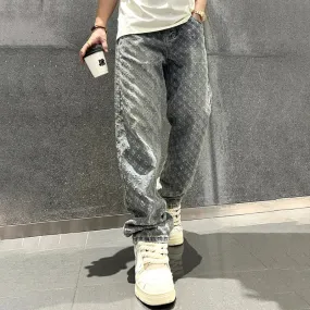 Textured Patterned Streetwear Jeans