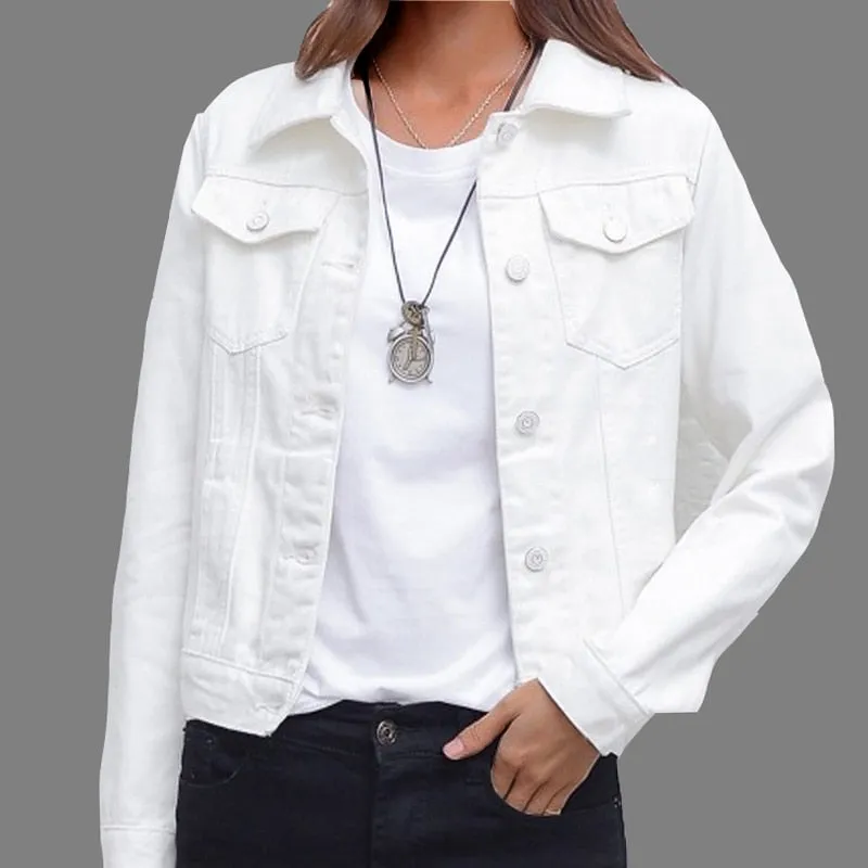 Women's Jeans Coat Solid Colors Short Denim Jacket
