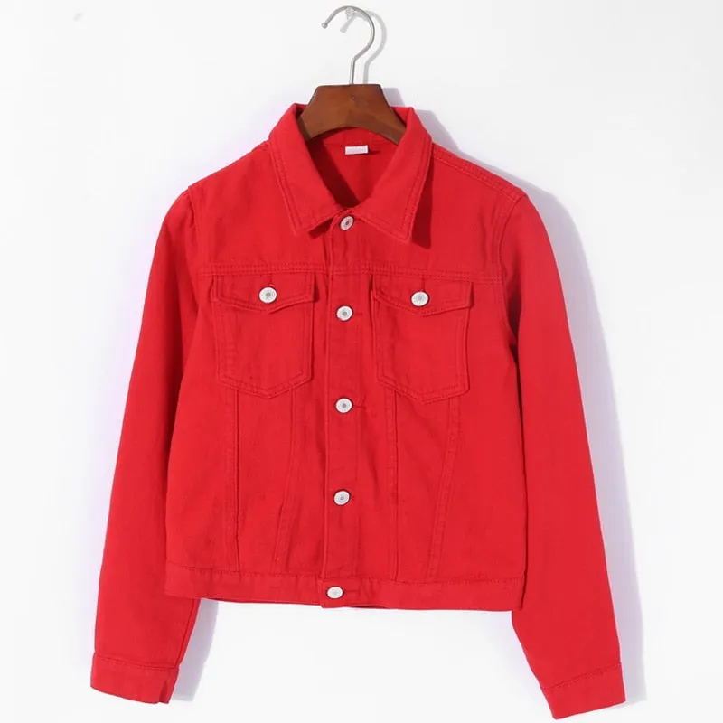 Women's Jeans Coat Solid Colors Short Denim Jacket
