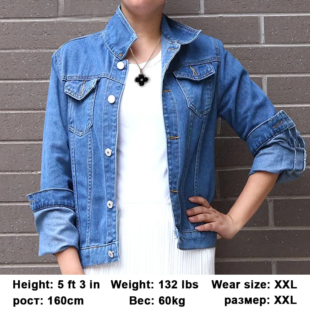 Women's Jeans Coat Solid Colors Short Denim Jacket