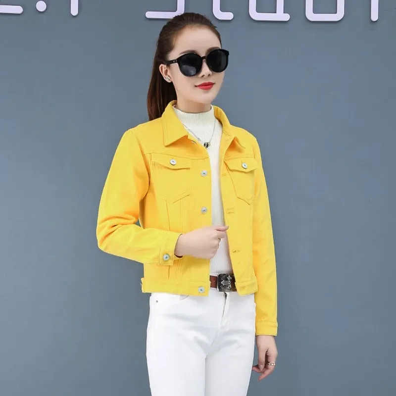 Women's Jeans Coat Solid Colors Short Denim Jacket