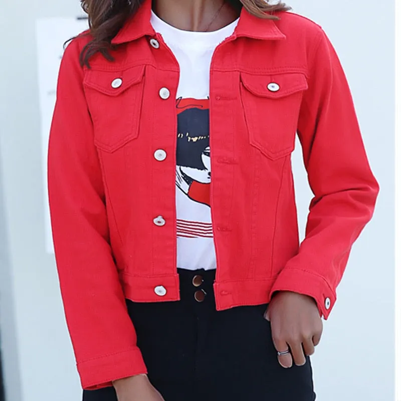 Women's Jeans Coat Solid Colors Short Denim Jacket